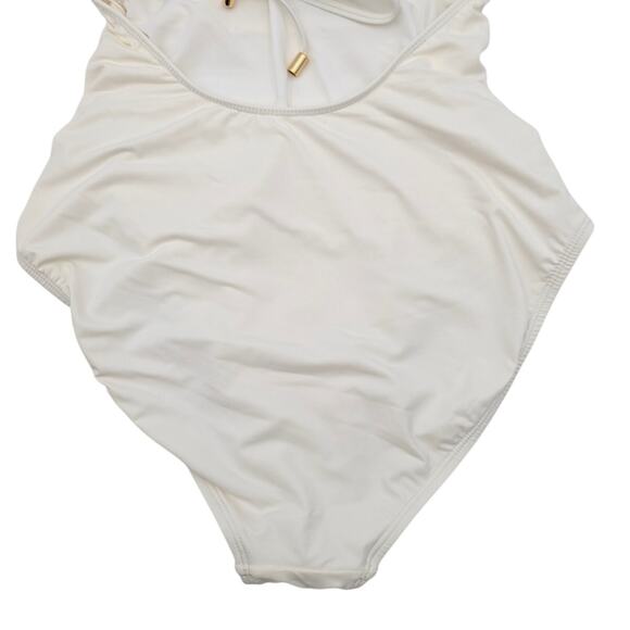 La Blanca Women's Island Goddess Shirred Bandeau One Piece Ivory Size 6 - Picture 8 of 9